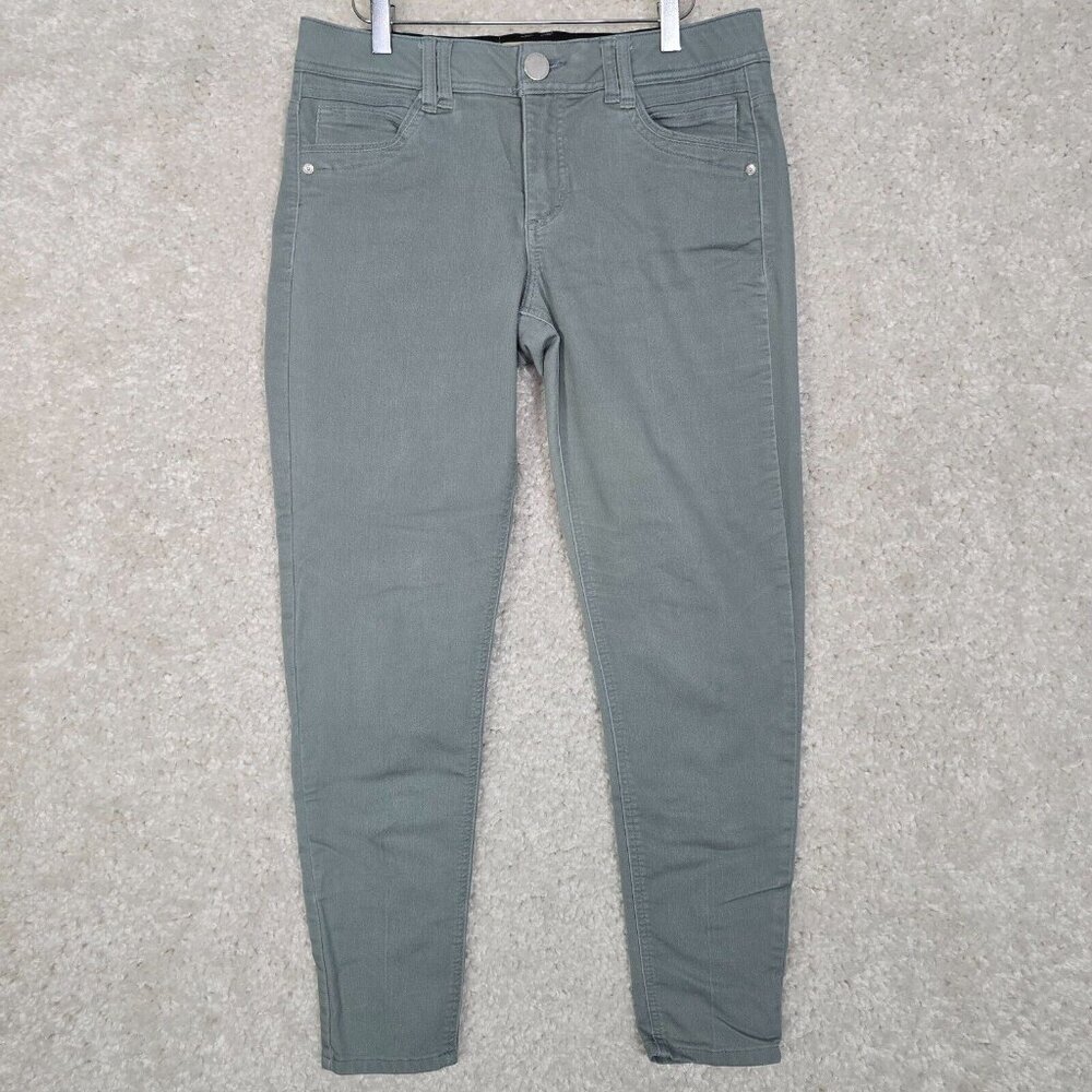 Democracy Ab Solution Pants Womens 8 Green Slim Leg Stretch Twill Casual